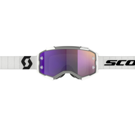 Masque SCOTT Fury - blanc/noir écran Purple Chrome Works