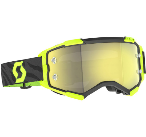 Masque SCOTT Fury - Zebra Black/Neon Yellow écran Yellow Chrome Works