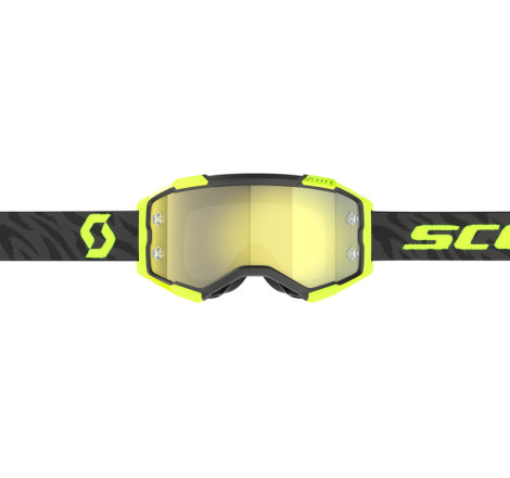 Masque SCOTT Fury - Zebra Black/Neon Yellow écran Yellow Chrome Works