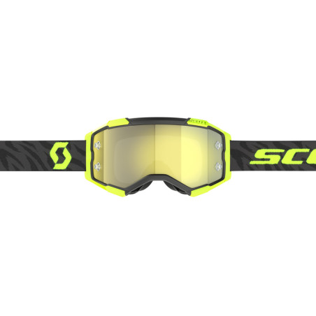 Masque SCOTT Fury - Zebra Black/Neon Yellow écran Yellow Chrome Works