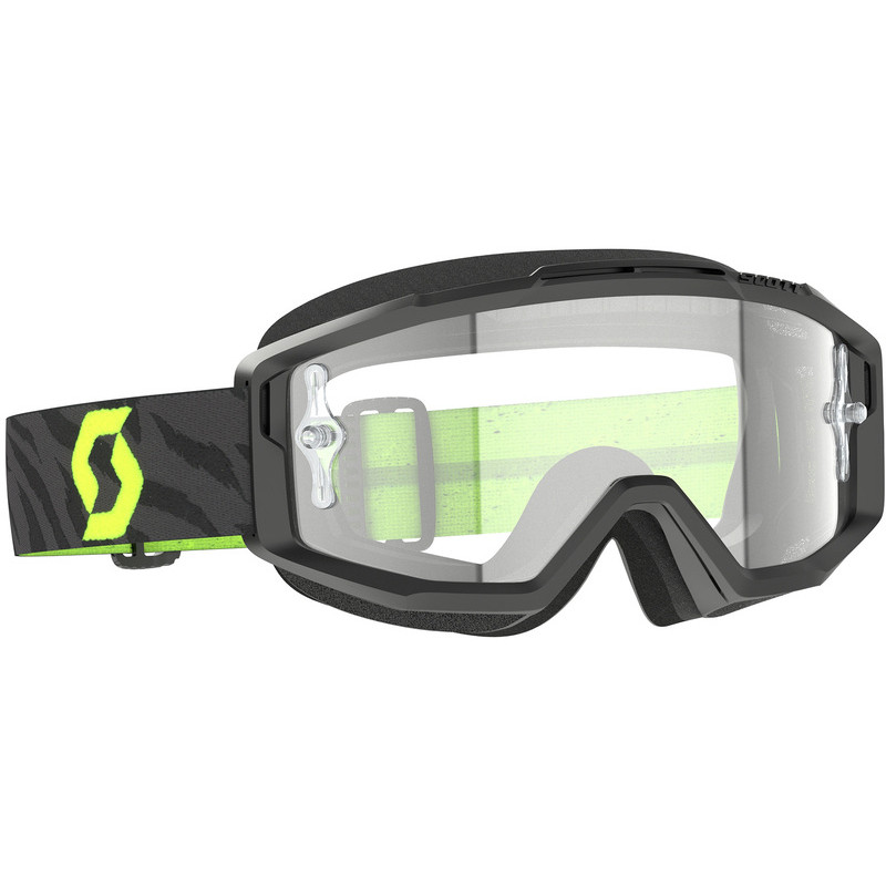 Masque SCOTT Split OTG - Zebra Black/Neon Yellow écran clair Works