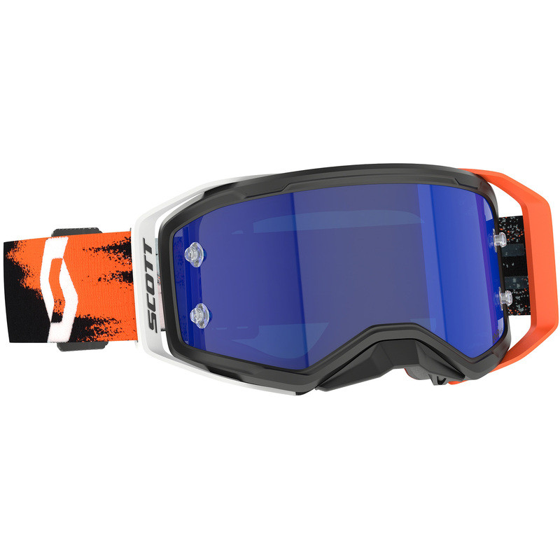 Masque SCOTT Prospect 2.0 AMP Chrome - noir/Neon Orange écran Blue Chrome Works