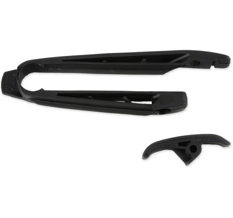 Kit patin de bras oscillant + patin de chaîne inférieur UFO noir 125/250/450 SX/SX-F 2007 à 2010