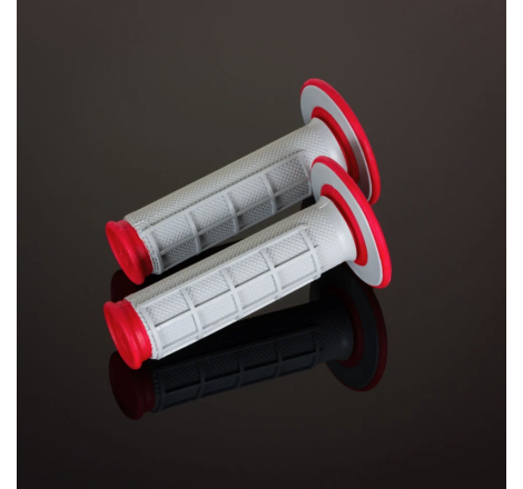Revêtements RENTHAL Dual Series semi-gauffrés gris/rouge