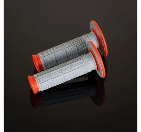 Revêtements RENTHAL Tapered Series MX semi-gauffrés gris/orange