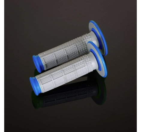 Revêtements RENTHAL Tapered Series MX semi-gauffrés gris/bleu